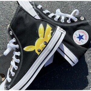 Converse X Custom Picachu/Pokemon Chuck Taylor All-Star High Top Black M7.5 W9